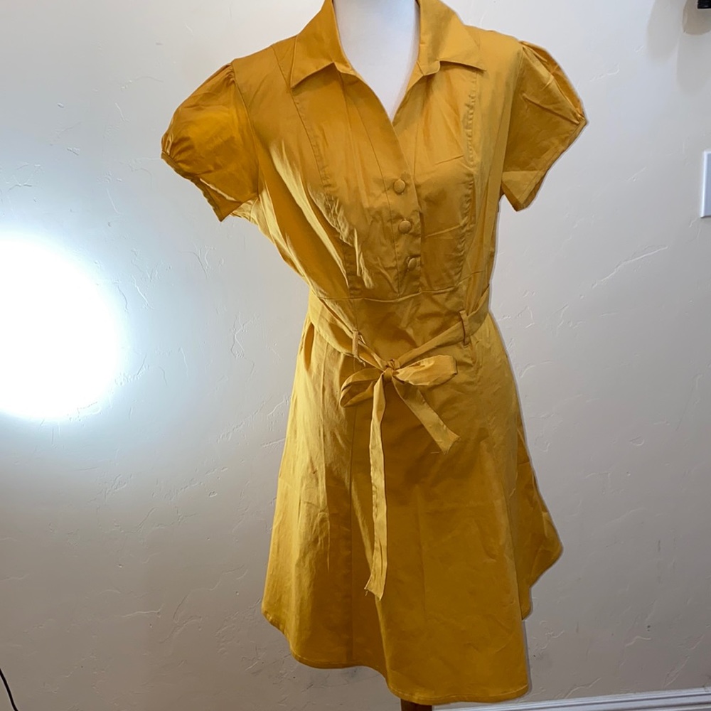 Petalo Cotton & Spandex Belt Dress ModCloth Retro